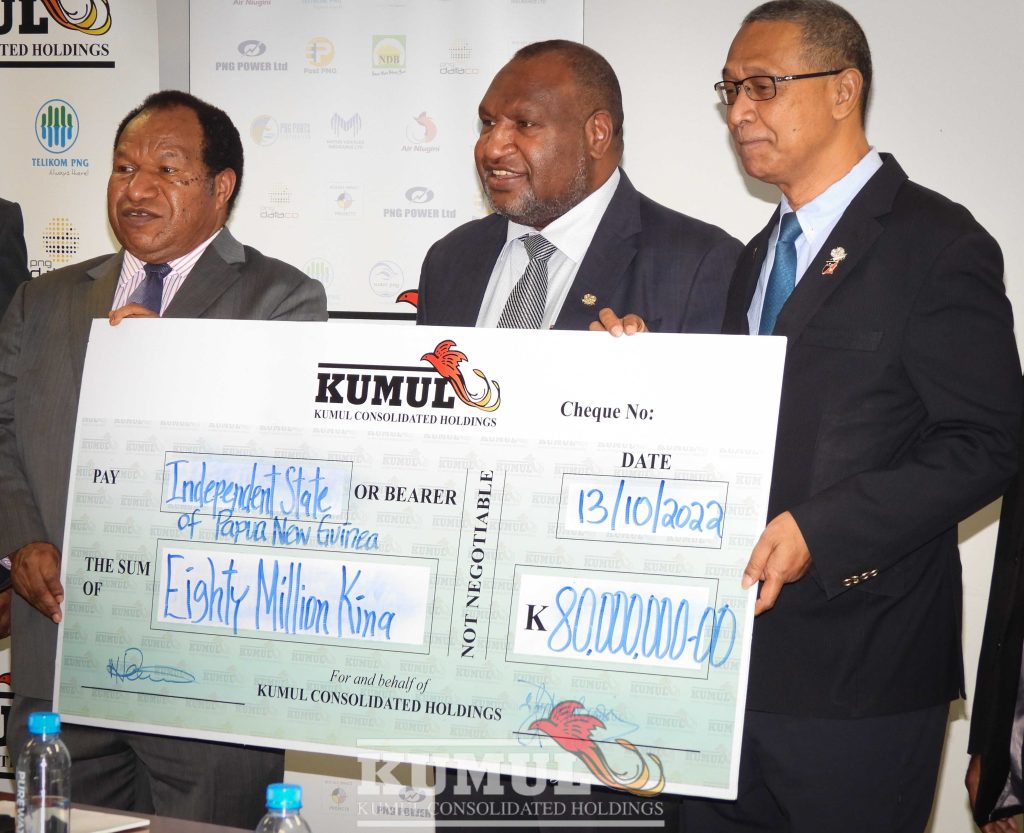 KUMUL CONSOLIDATED HOLDINGS FIRST TO CONTRIBUTE TO PAPUA NEW GUINEA'S SOVEREIGN WEALTH FUND