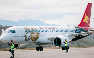 Air Niugini First Airbus A220 Arrives Home